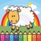 Coloring Cartoon Book Sheep Farm preschool and kindergarden