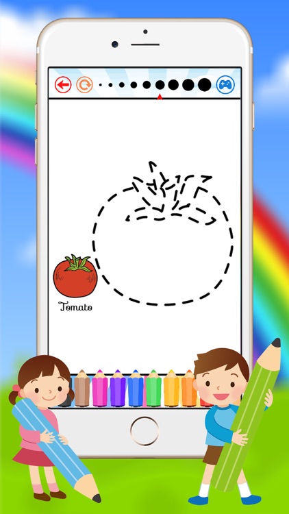 Vegetable & Fruit Coloring Book - Drawing Connect dots kids