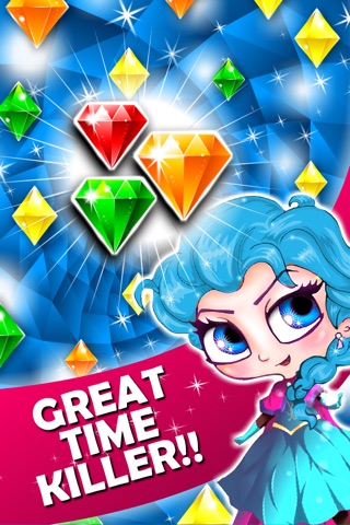 Jewel's Drop Match-3 - diamond game and kids digger's mania hd free screenshot 4
