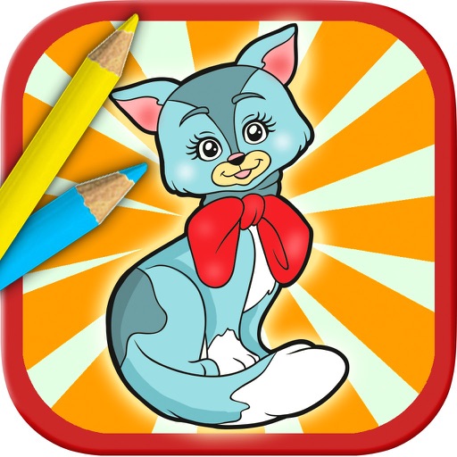 Cats & kittens coloring book drawing pages paint cute kitty