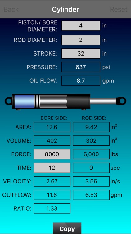 Free Hydraulic Cylinder Calculator