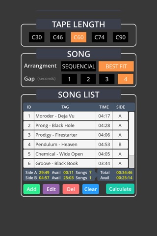 MixTape Calculator screenshot 2