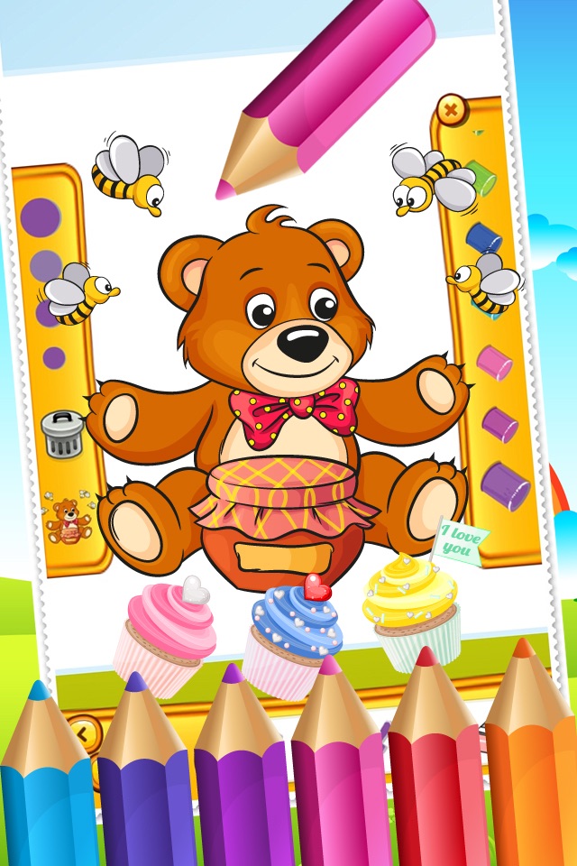 Teddy Bear Coloring Book Drawing for Kid Games screenshot 4