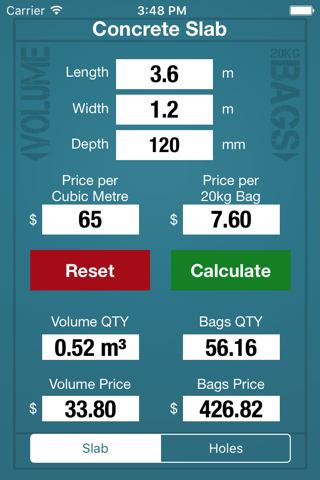 DIY Concrete Metric - Concrete Calculator screenshot 2