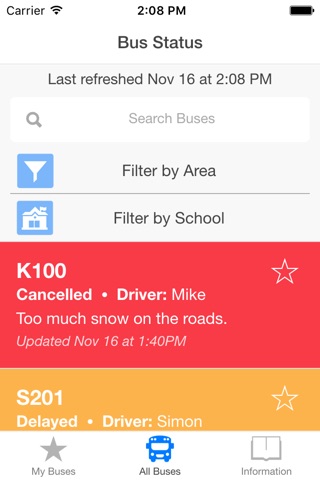 Red Deer Catholic Regional Schools Bus Status App screenshot 2