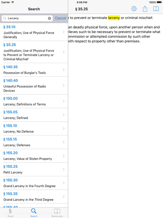 New York Penal Law for iPad