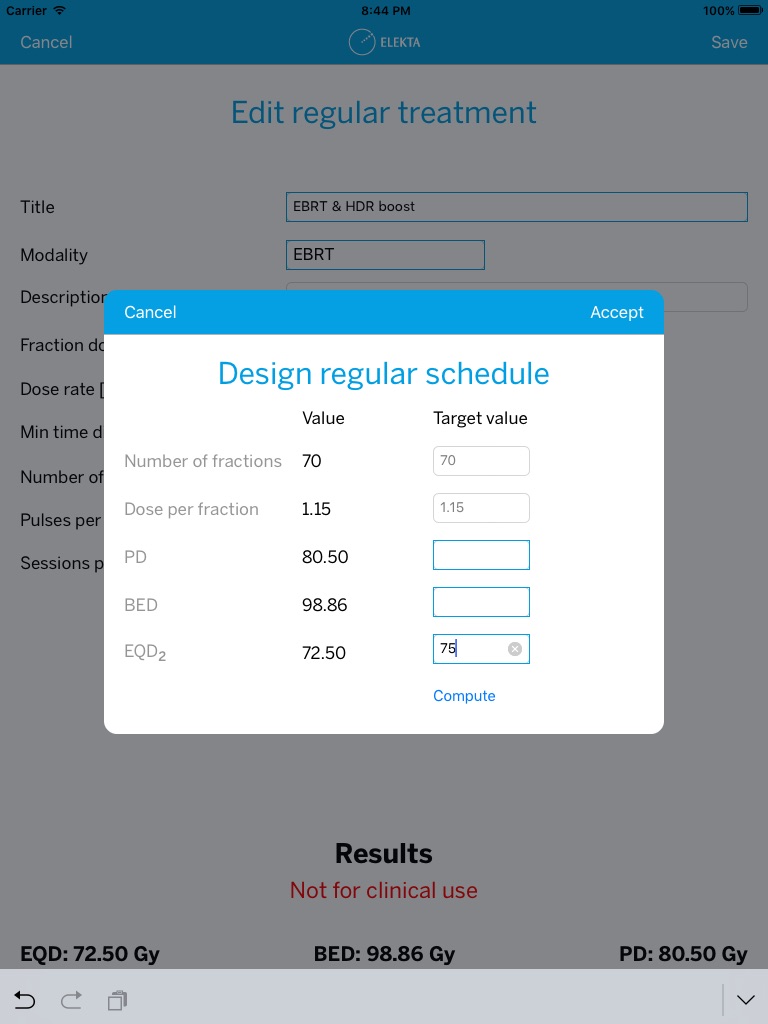 Radiobiological Dose Calculator from Elekta screenshot 4