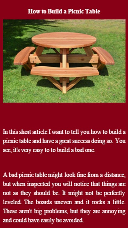 How To Build A Picnic Table