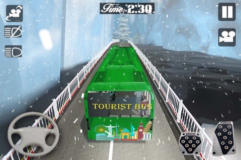 Winter Tourist Bus Snowy Hill screenshot 4
