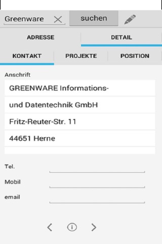 Greenware8 Adressen-App screenshot 3