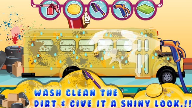 Kids School Bus Washing spa games(圖2)-速報App