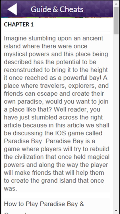 PRO - Paradise Bay Game Version Guide