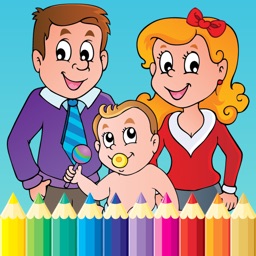 Family Coloring Book for kids and Preschool Toddler Drawing