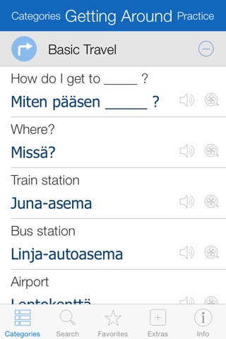 Finnish Pretati - Translate, Learn and Speak Finnish with Video Phrasebook screenshot 2