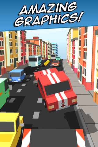 Speedy Car Racer - Free Craft Traffic Game of Blocky Mustang screenshot 2