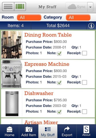 Safeco Home Inventory screenshot 3