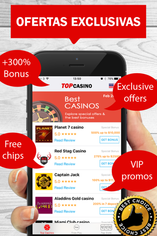 Top Casino - Best Casinos Offers, Bonus & Free Deals for online Slots & Casino Games screenshot 2