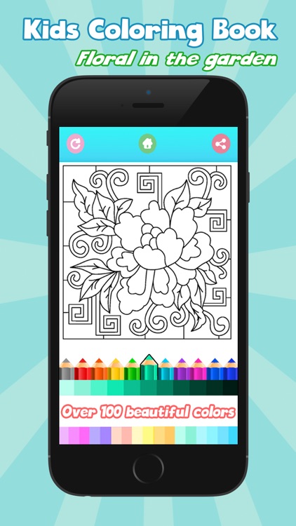 Kids coloring book : floral in the garden