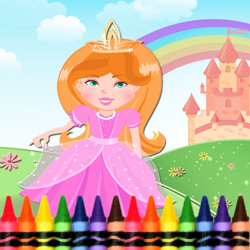 Princess Coloring Book - Amazing draw paint and color games HD Icon