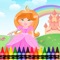 Princess  coloring book for kids, the world of cute Princess 