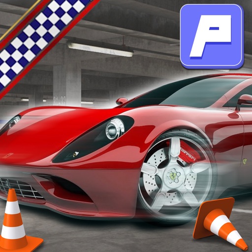 Multi level perfect super sports car parking rush - city driving bay area simulation 3d Icon