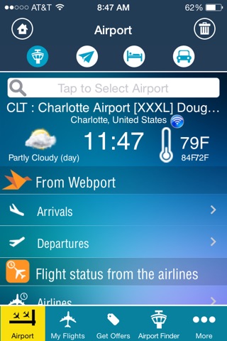 Charlotte Airport Pro (CLT) Flight Tracker Radar Douglas screenshot 2