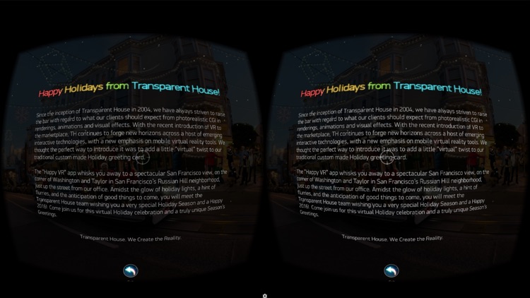 Transparent House Happy VR: Celebrate the Holidays in Immersive VR