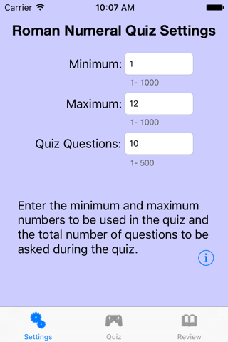 Roman Numerals Quiz screenshot 2