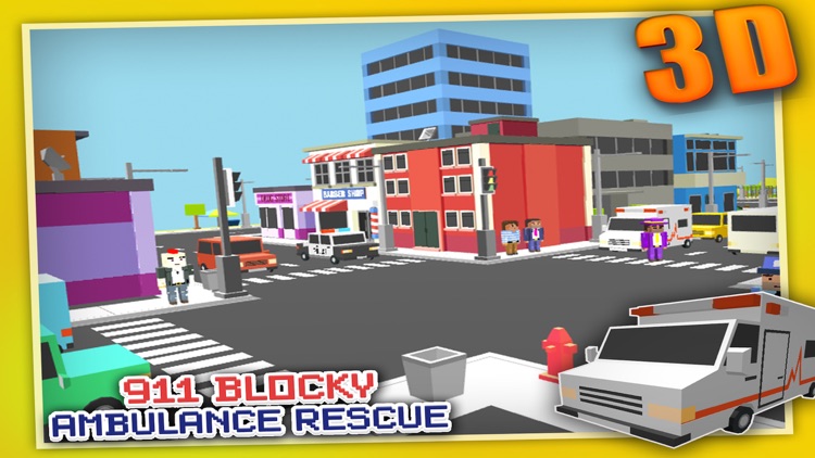 Blocky 911 Ambulance Rescue - Addictive & Funny Real Blocks Simulator Game