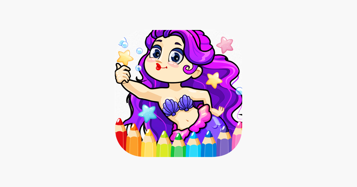 ‎princess mermaid coloring pages free for girl kids on the App Store