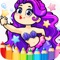 Icon princess mermaid coloring pages free for girl kids
