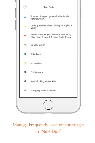 Nine Dots - Frequently used Message Manager screenshot 2