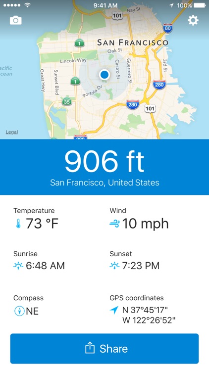 Runtastic Altimeter GPS PRO– Altitude, Elevation, Compass, Weather & Wind Info
