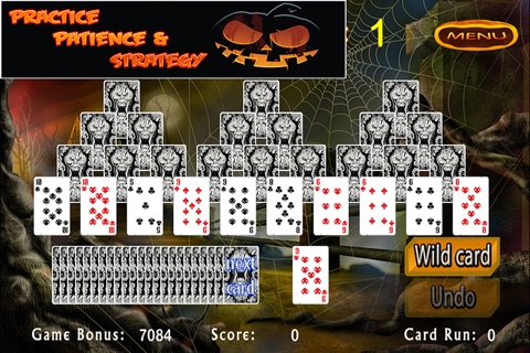 Halloween solitaire -practice, patience & strategy in this best classical pyramid card game screenshot 3