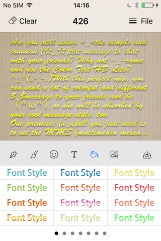 Color text message screenshot 2