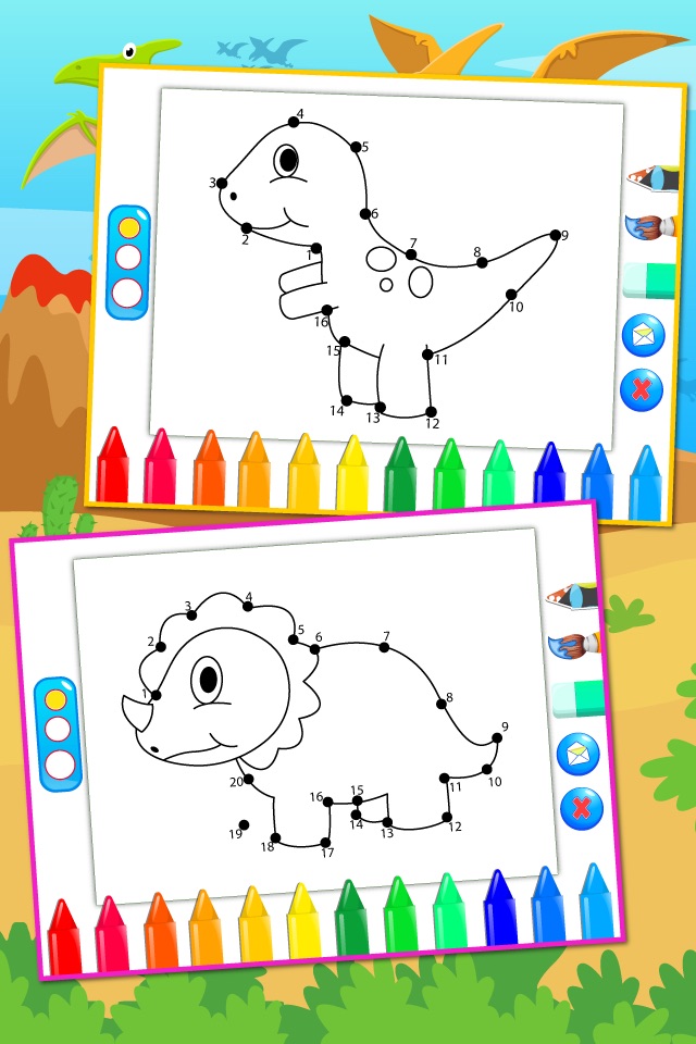 Dinosaurs Connect the Dots Coloring Book Dot to Dot Game for Kids screenshot 2