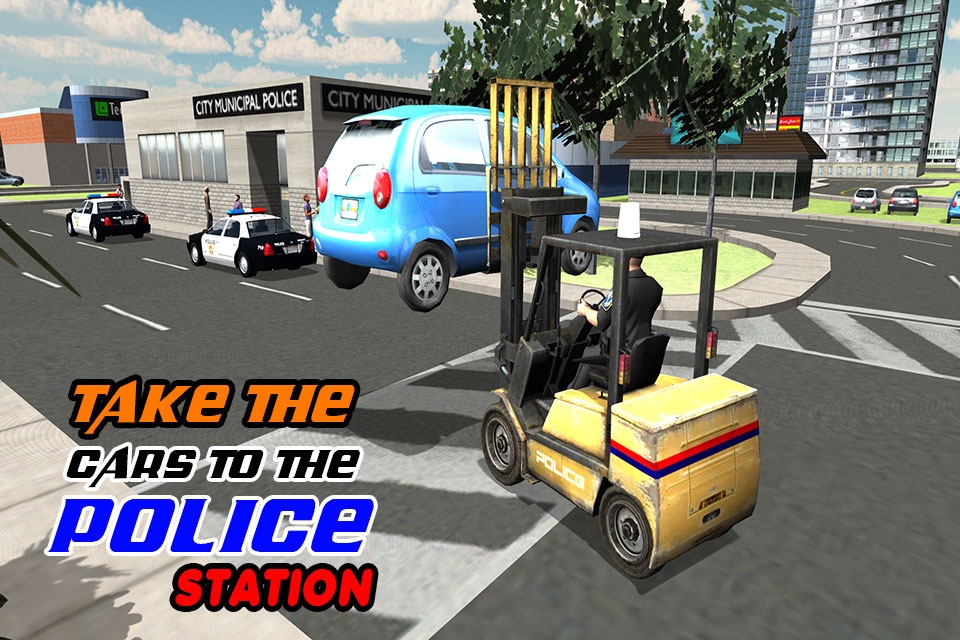 Police Car Lifter Simulator 3D – Drive cops vehicle to lift wrongly parked cars screenshot 4