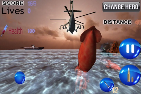 Black Bird Octopus Attack - Hungry Cuttlefish Invasion Heli Strike 3D screenshot 3