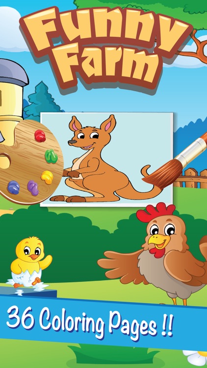 My Farm Animal Pet Cartoon Coloring Book 2 Easy Paint for Kid Free