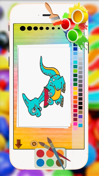 Little Dinosaur Coloring Pages Kids Painting Game screenshot-3