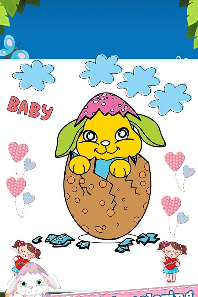 Coloring Book Rabbit Drawing Pages - free learning painting cool games for the kids girls screenshot 4