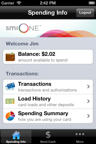 smiONE Visa Prepaid Card screenshot 2