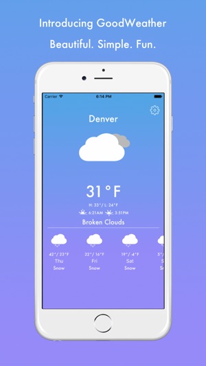 GoodWeather - Temperature Color Weather App Screenshot