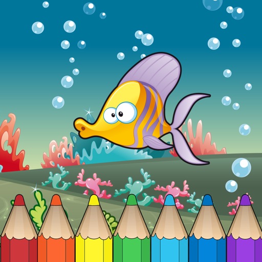 Underwater & sea animal Coloring Book for Kids Icon
