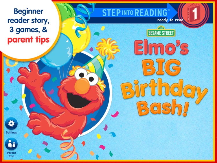 Elmo’s Big Birthday Bash! – A Sesame Street Step Into Reading App screenshot-0