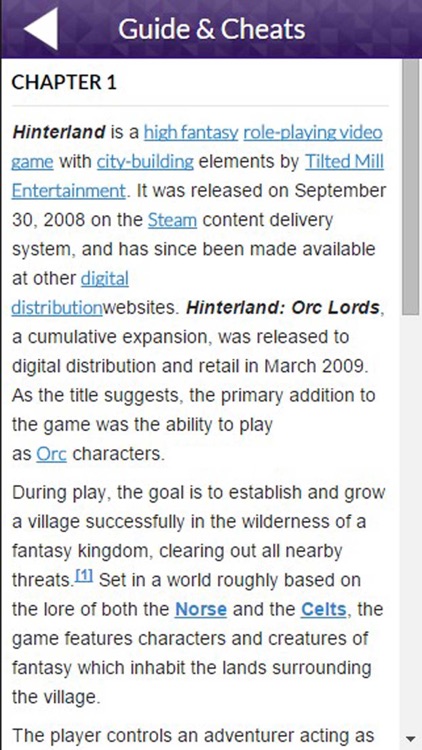 PRO - Hinterland Game Version Guide