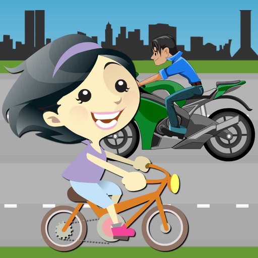 Bike Racer Girl Icon