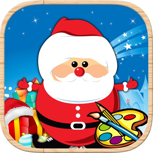 Christmas and New Year Coloring Book Painting for Kids Free Icon