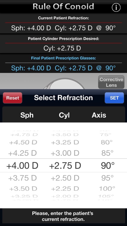 Rule Of Conoid - Simulate the "circle of least confusion" on prescription eyeglasses.