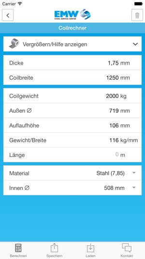 Coil- und Stahlrechner(圖3)-速報App
